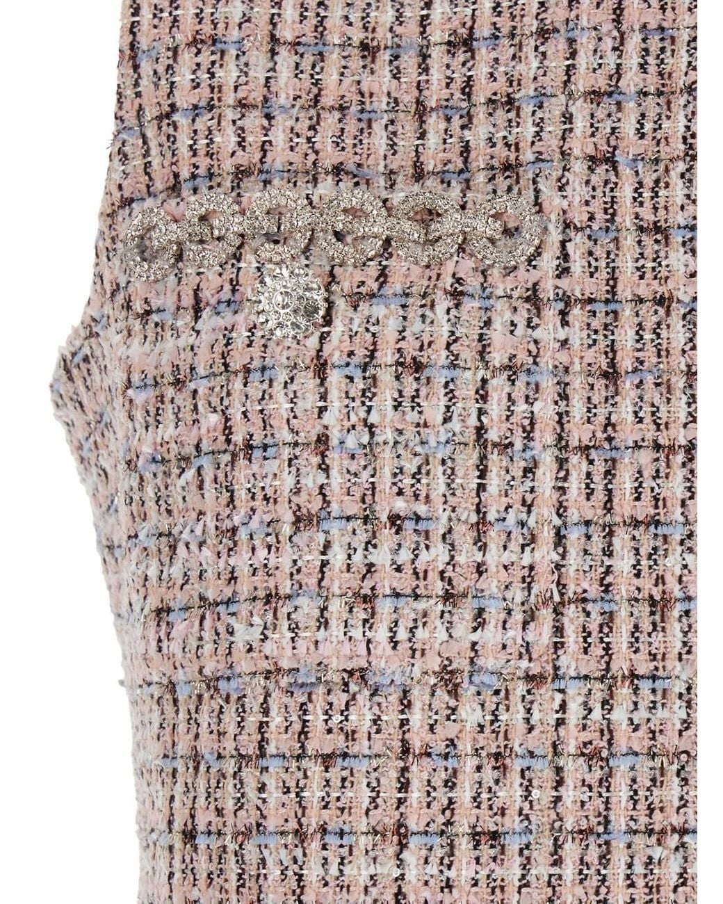 Self-Portrait Brown Crewneck Sleeveless Mini Dress With Crystal Embellishments