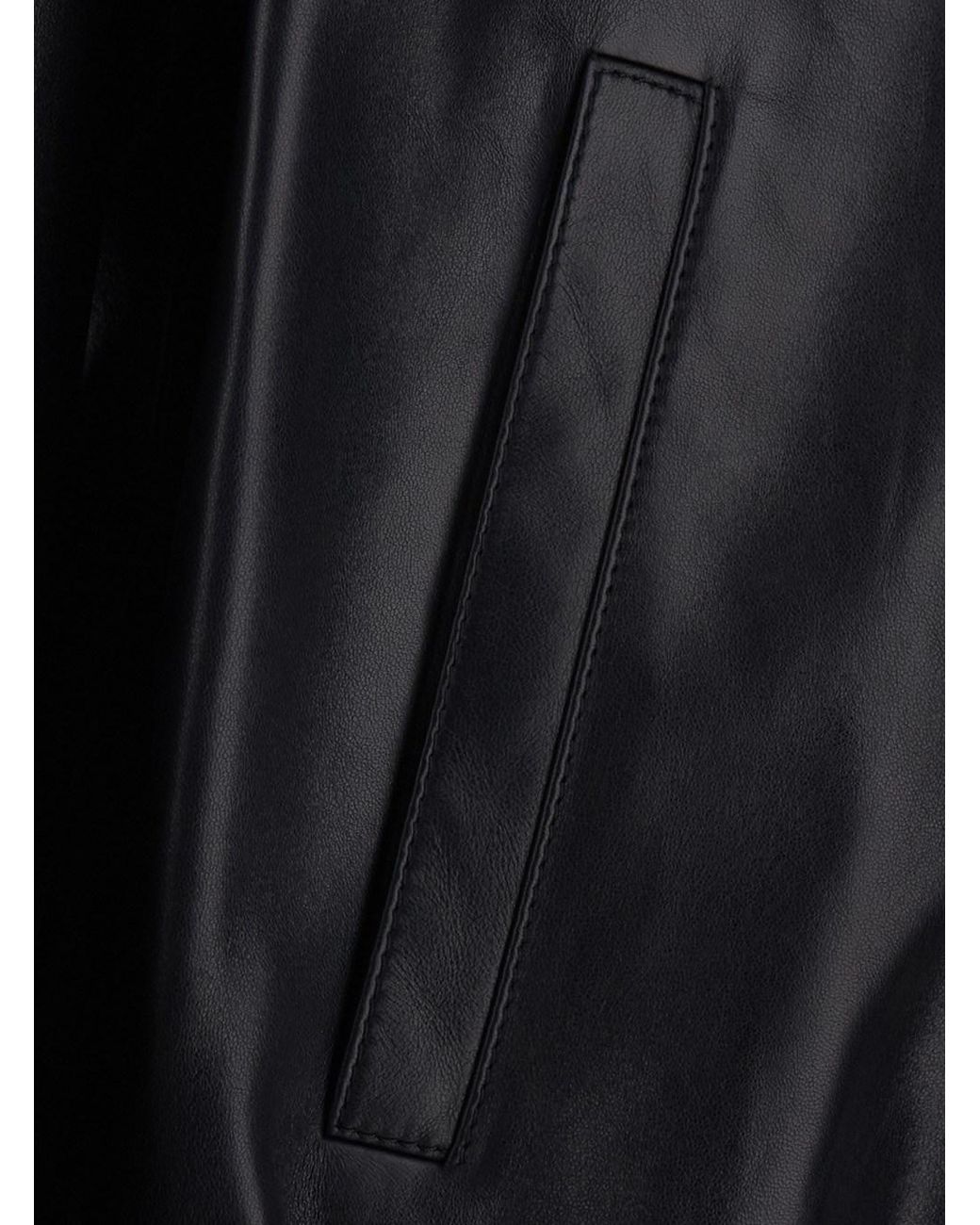 Saint Laurent Black Leather Jacket — Lamb Coat for men