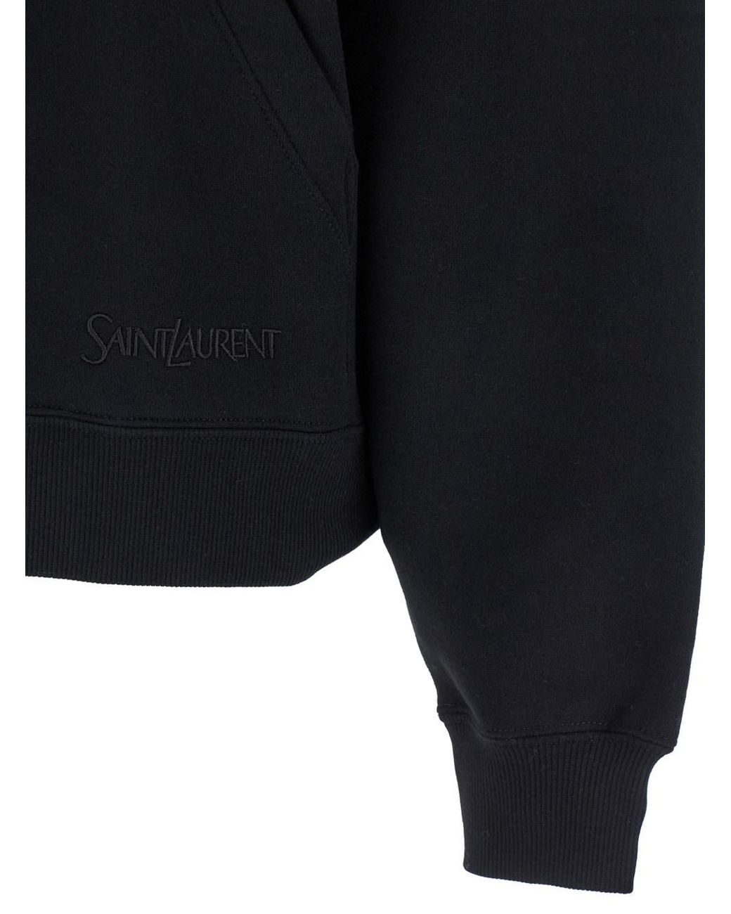 Saint Laurent Black Half-Zip Hoodie