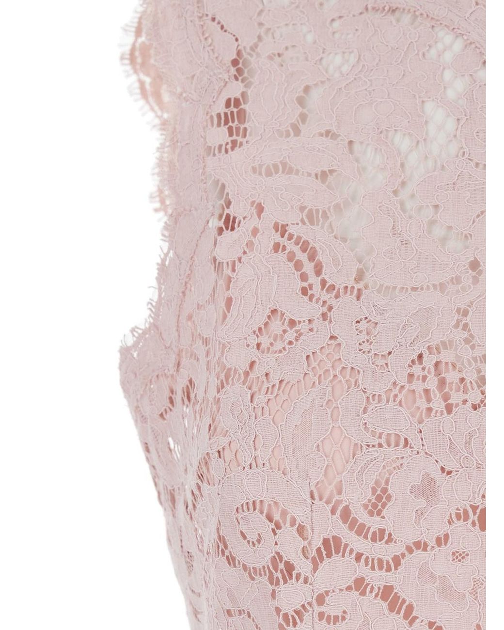 Dolce & Gabbana Pink Dress With Lace Design