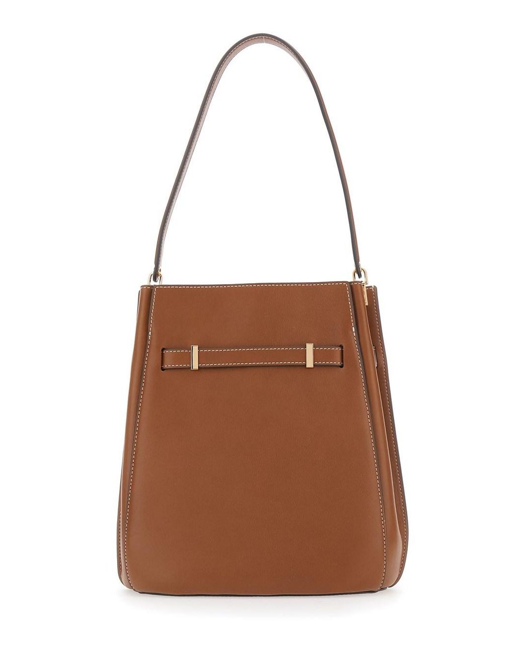 Tory Burch Brown Shoulder Bag Lee Radziwill Leather Cow