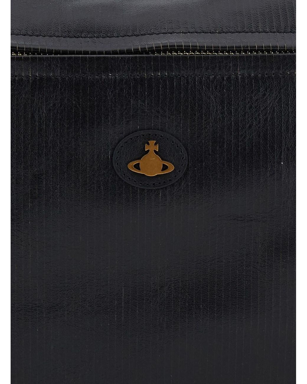 Vivienne Westwood Black 'Dolce Large' Crossbody Bag With Metallic Logo On The Front