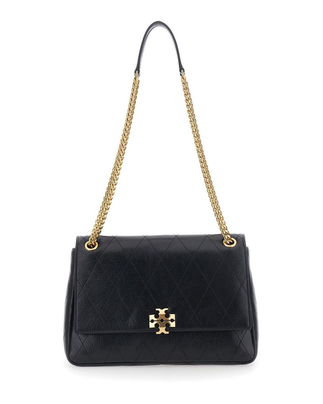 Tory Burch Blue Crossbody Bag Charlie Quilted Leather