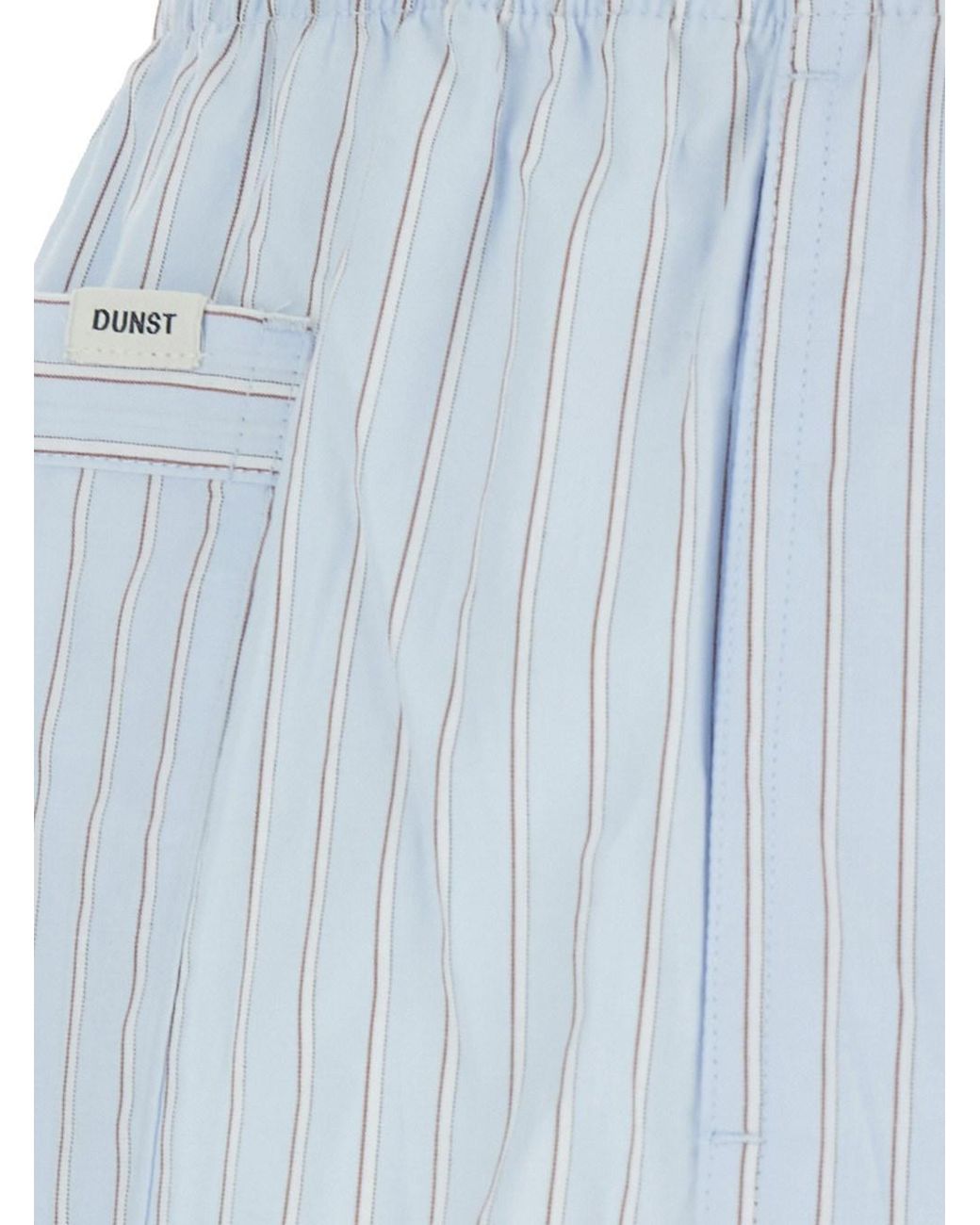DUNST Blue Striped 'Pajama Mini' Shorts With Elastic Waist For