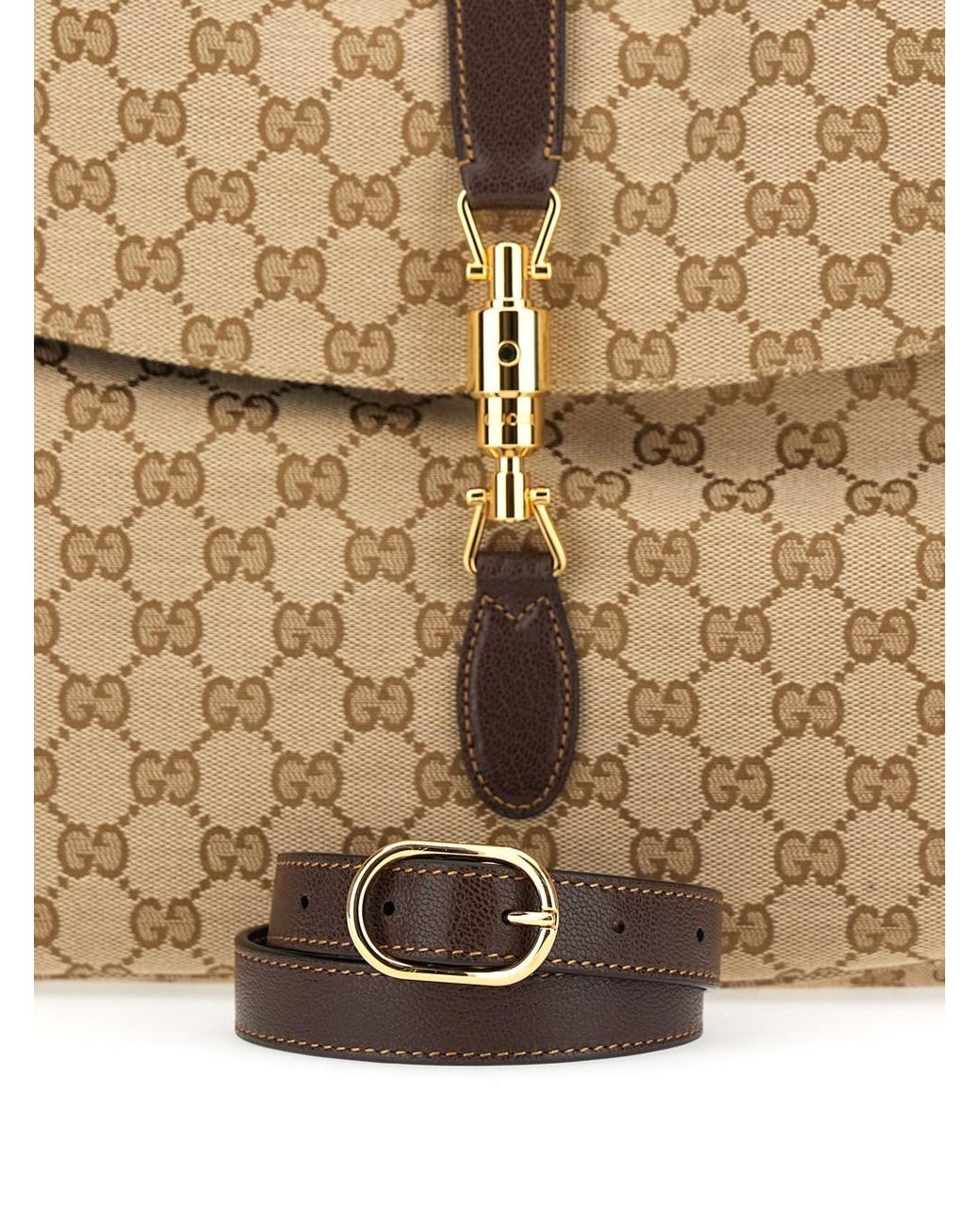 Gucci Natural 'Jackey Flap' Shoulder Bag With Adjustable Shoulder Strap for men