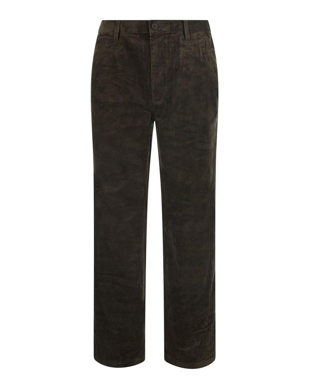 Calvin Klein Black Velvet Pants With Pockets And Straight Hems for men