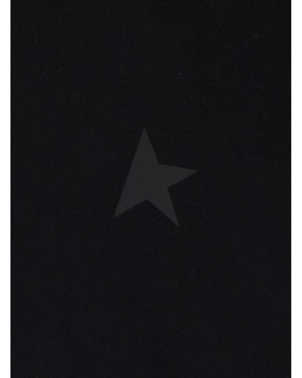Golden Goose Deluxe Brand Black Crewneck T-Shirt With Star Detail On The Front for men