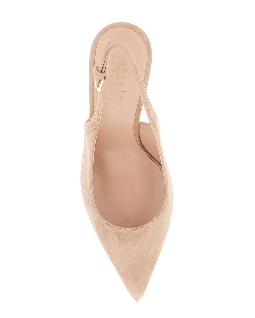Le Plain Natural Pumps With Pointed Design And Adjustable Strap