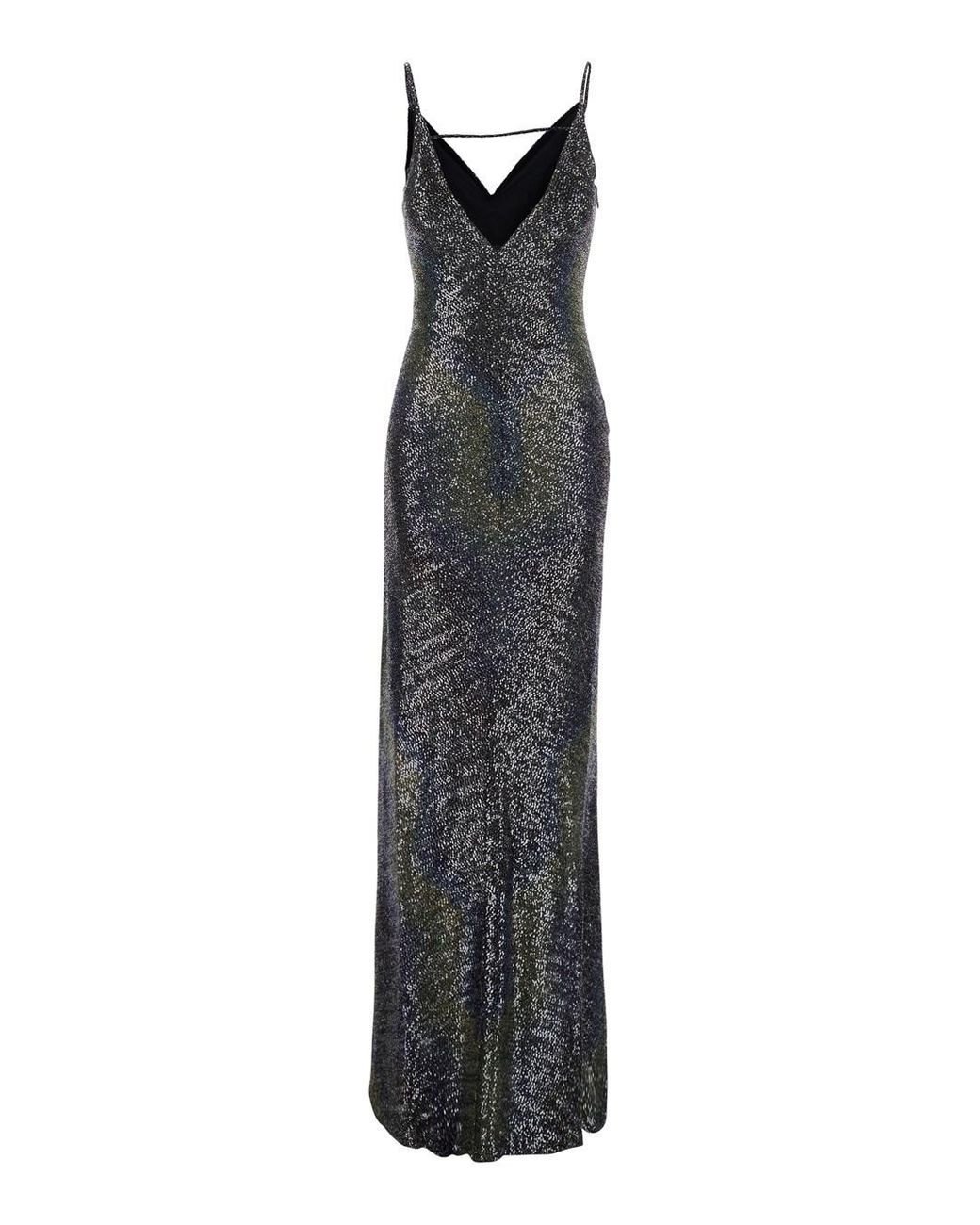 Missoni White Long Sleeveless Sequin Dress Polyamide