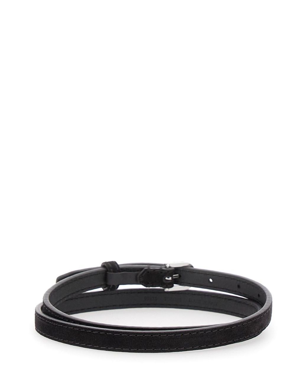 Totême Black Suede Belt With Logo Detail