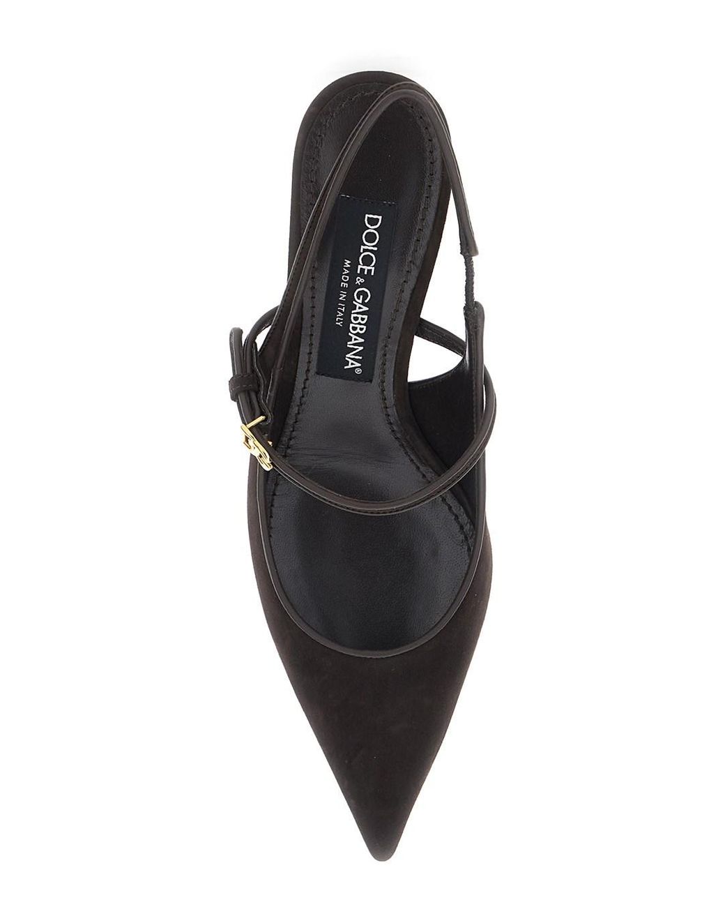 Dolce & Gabbana Black Slingback Pumps Suede