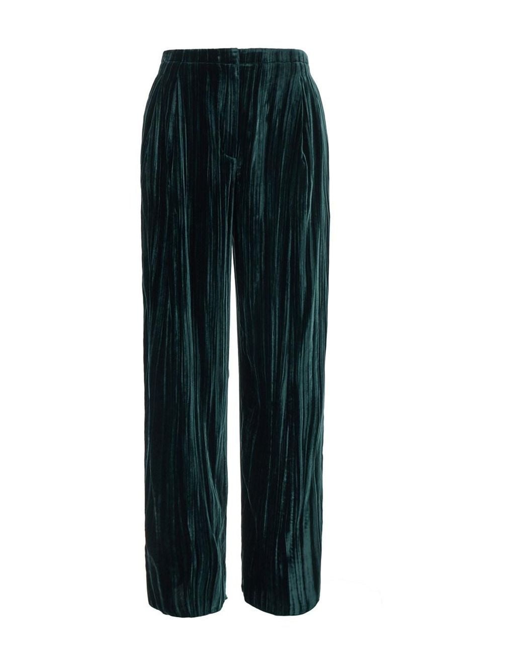 Emporio Armani Green Pants With Hidden Front Fastening