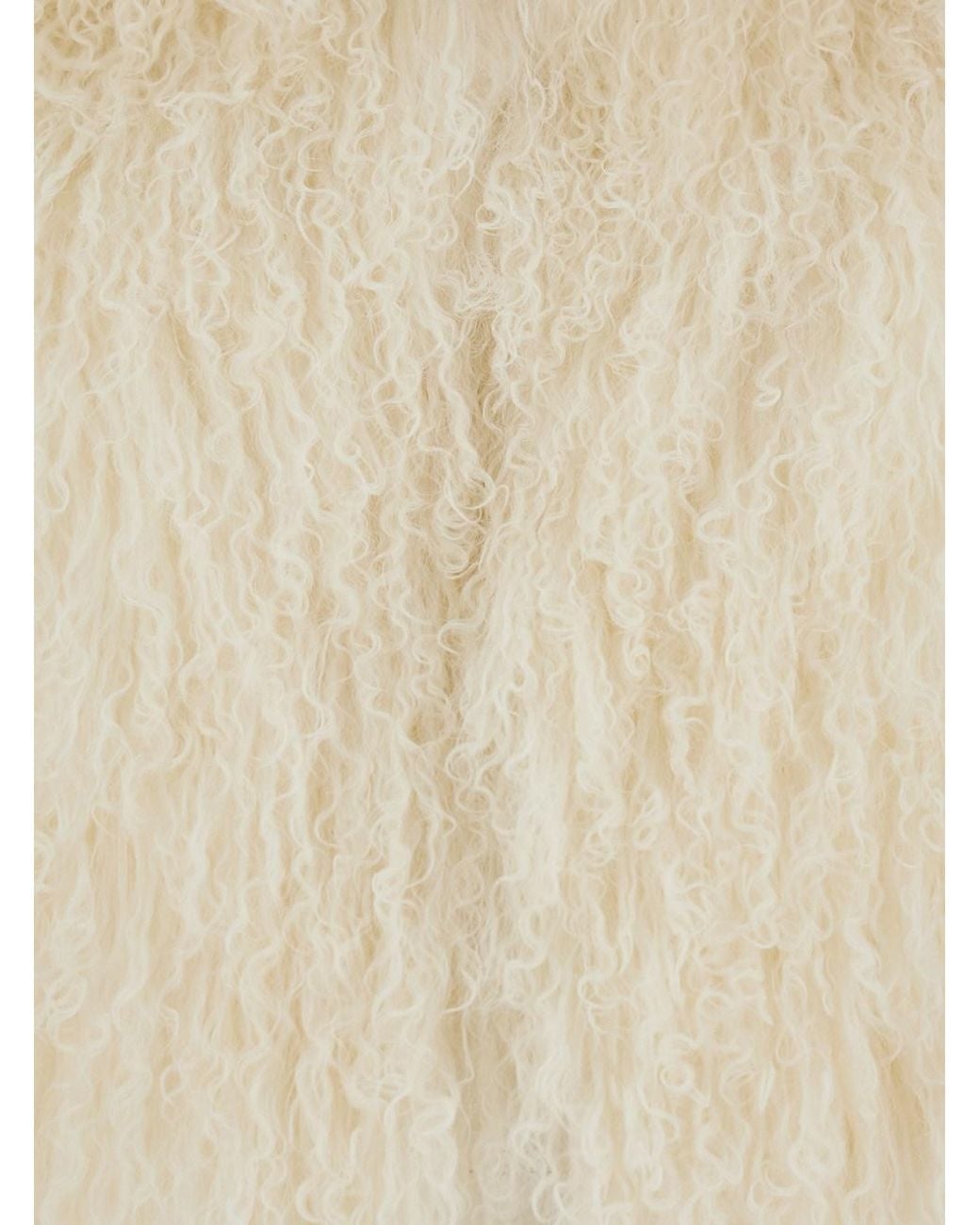 Le Plain Natural Short Fur Jacket With Hidden Closure On The Front
