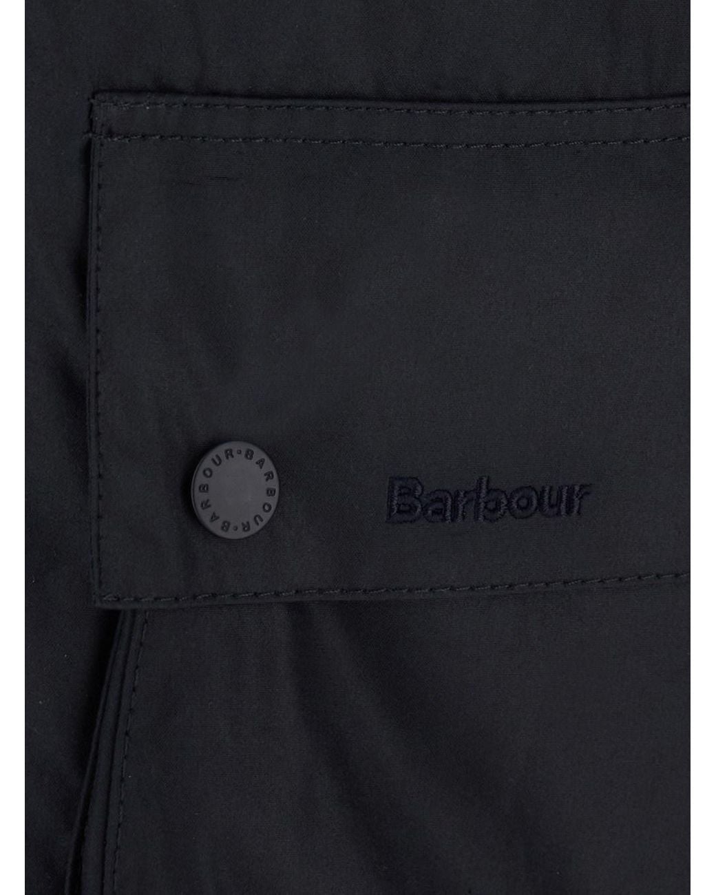 Barbour Black Beaufort Regular-Fit Waxed Cotton Jacket With Shirt Collar And Pockets for men