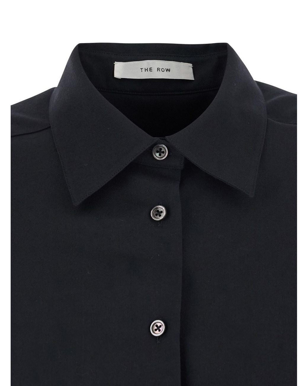 The Row Blue “Luka” Shirt With A Classic Collar And Long Sleeves