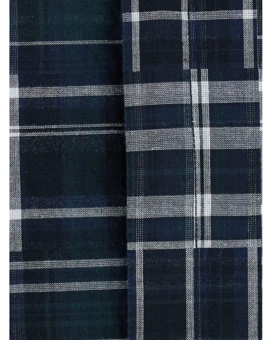 ERL Blue Erl Short-Sleeve Check Cotton Shirt for men