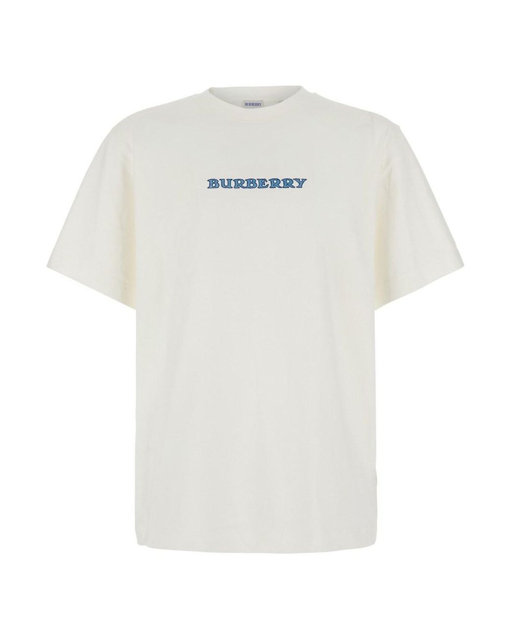 Burberry White 'Ryan' T-Shirt With Logo On The Front And Maxi Logo On The Back for men