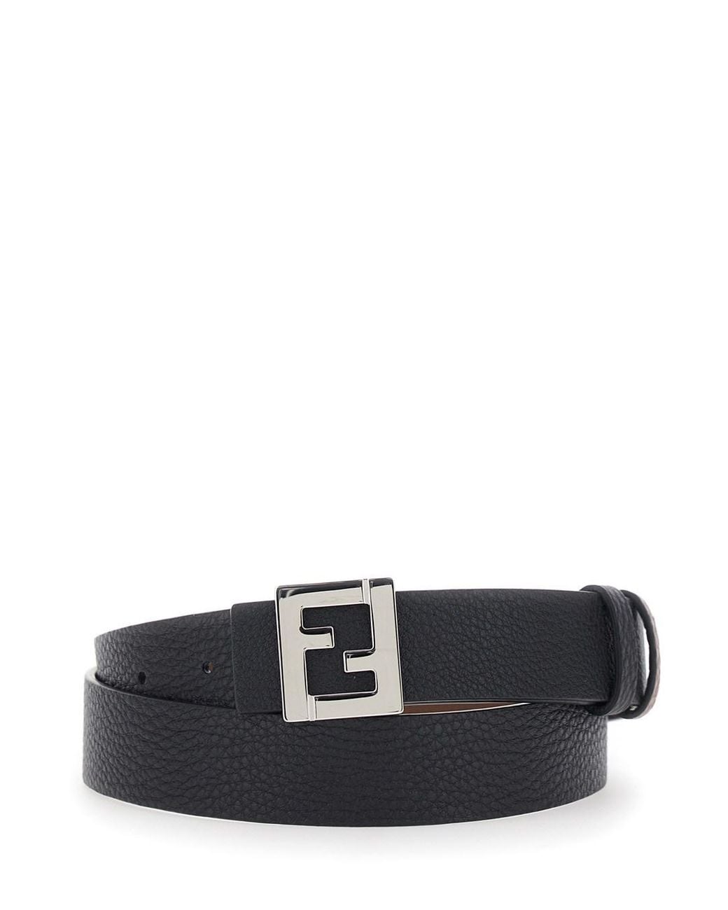 Fendi Multicolor Reversible Belt With Ff Plate for men