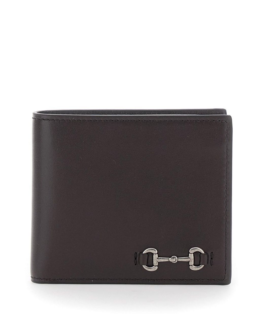 Gucci Black Bi-Fold Wallet With Horsebit Leather Calf for men