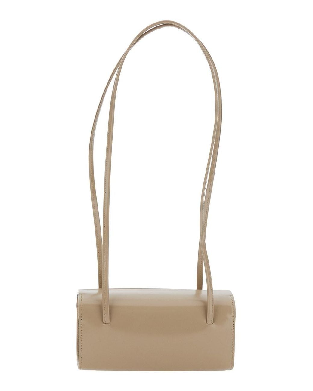 Faune White 'Mie' Shoulder Bag With Two Top Handles And Rectangular Des