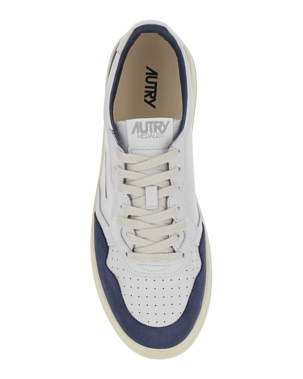 Autry White Medalist Low Top Sneaker With Logo Patch for men