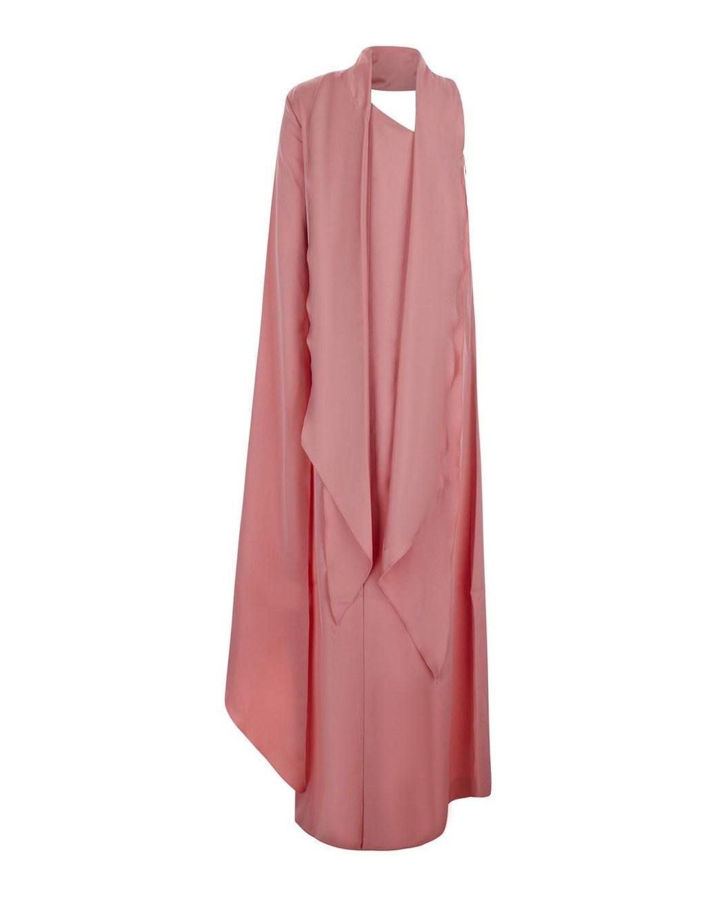 Solace London Pink 'Newman' Long Dress With Front Cut-Out And Back Dra