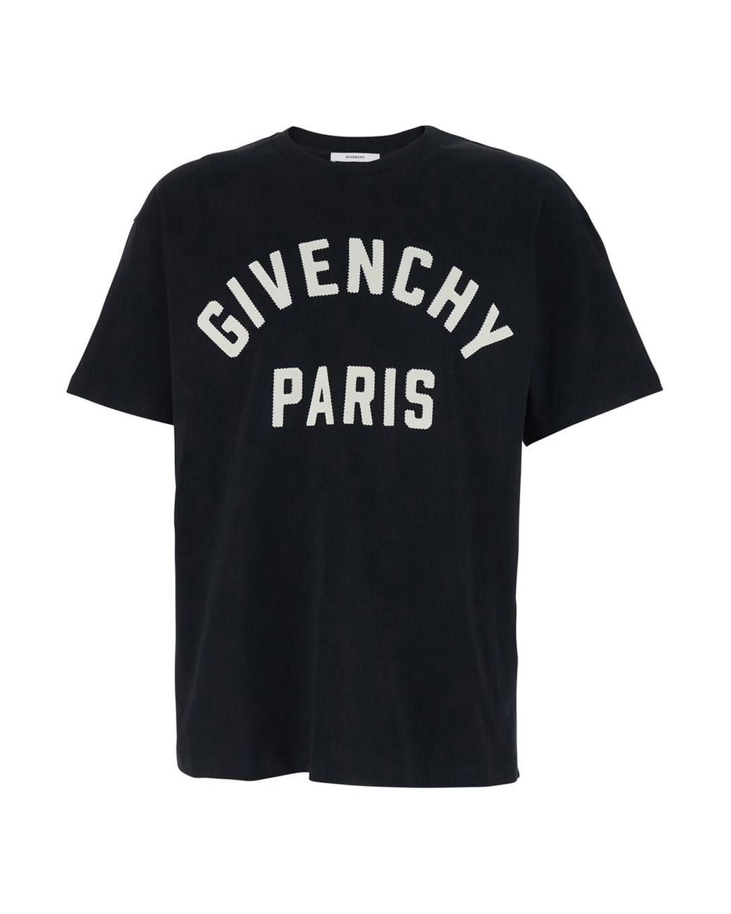 Givenchy Black Crewneck T-Shirt With Maxi Logo Lettering On The Front for men