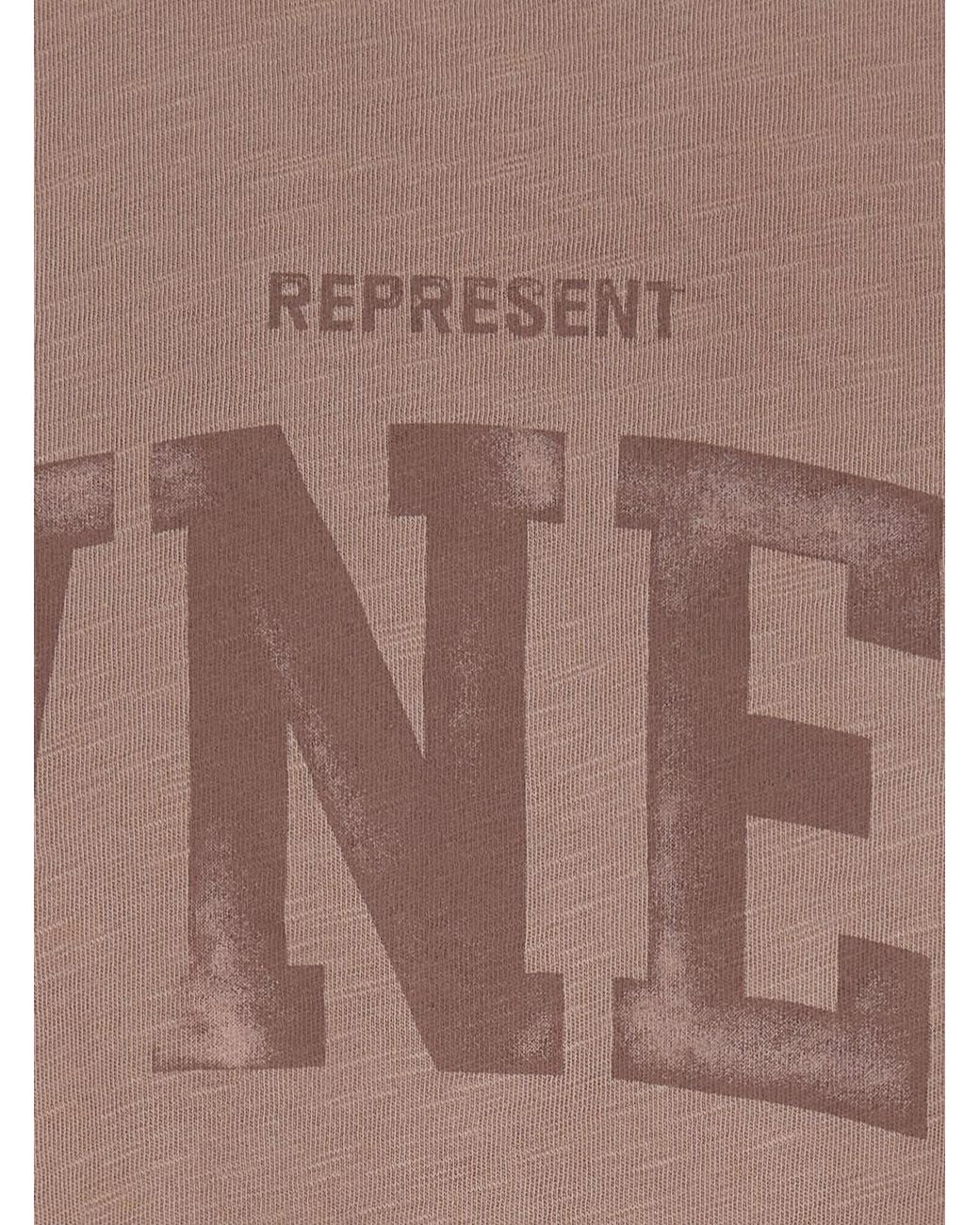 Represent Brown Crew Neck T-Shirt Cotton T-Shirts for men
