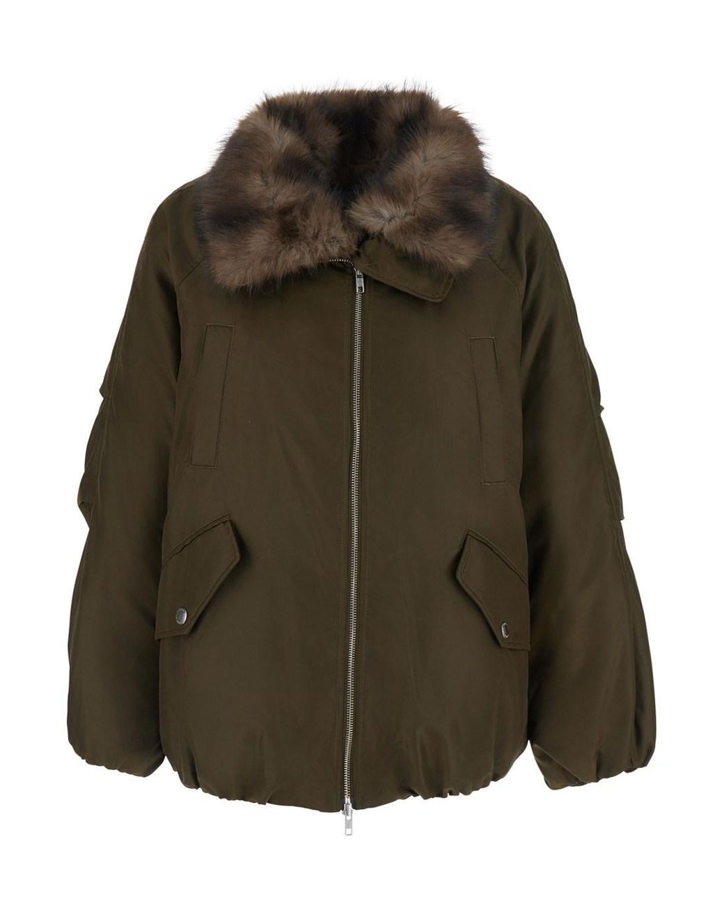 STAND Green Thilda Jacket Shiny Nylon