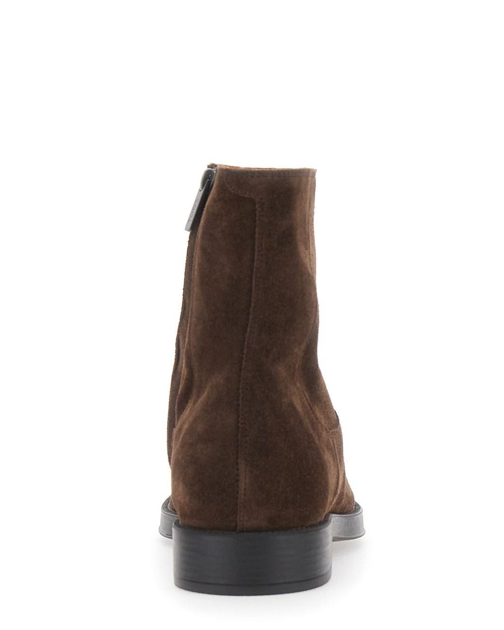 Tod's Brown Ankle Boot Camel Side Zip Rubber Sole Sheep Leather for men