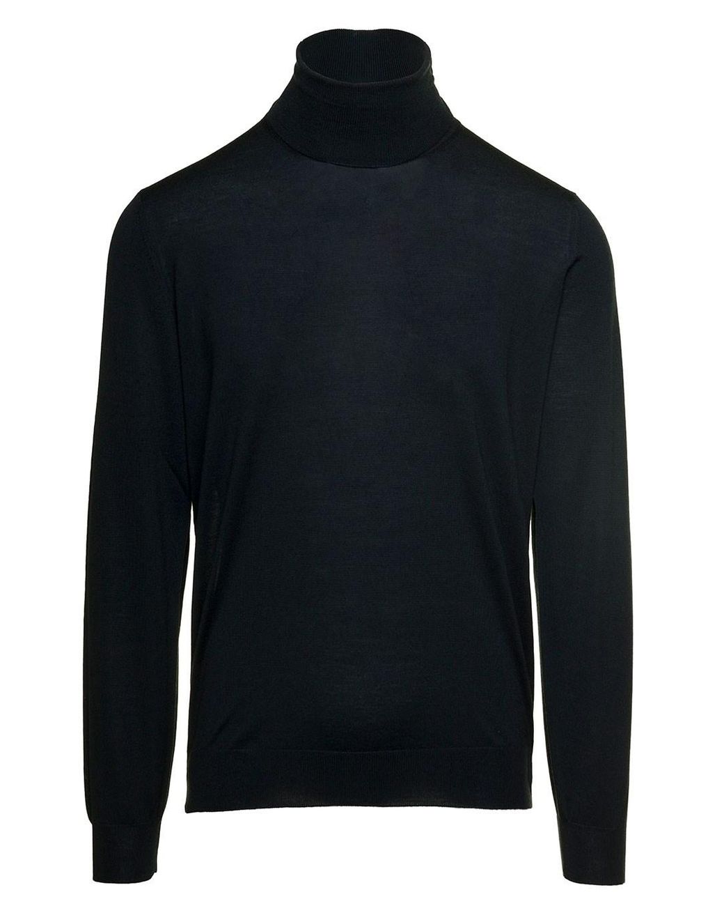 GAUDENZI Blue Turtleneck With High Collar And Fold for men