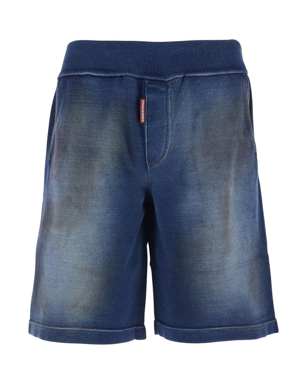 Shorts Con Vita Elasticizzata E Effetto Vissuto di DSquared² in Blue da Uomo