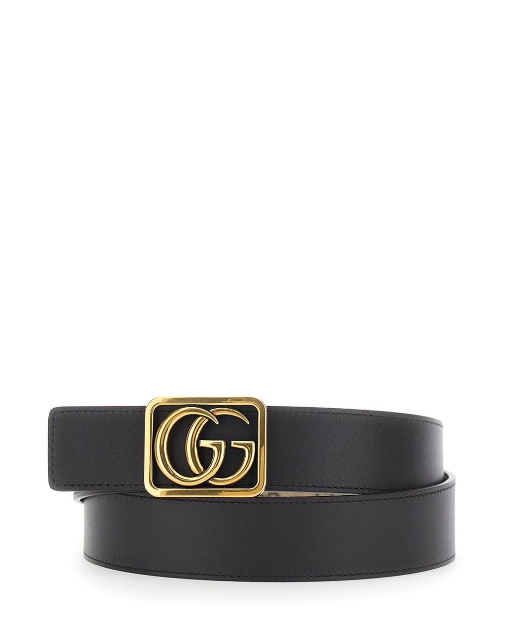 Gucci Gray Reversible Belt With Gg Buckle Polyurethane for men