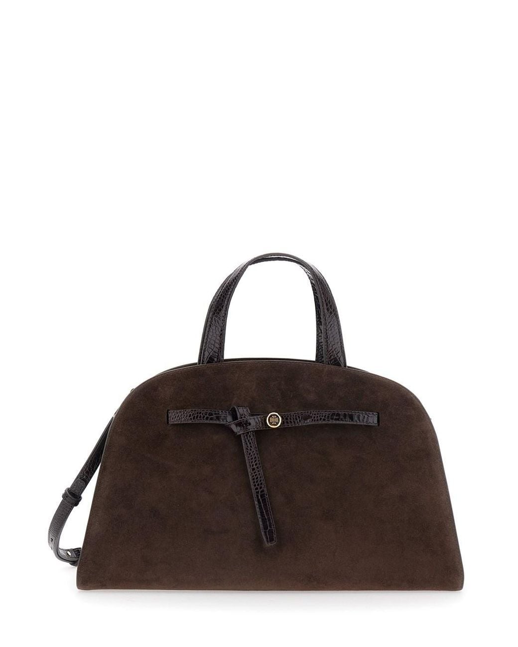 Tory Burch Brown 'Romy' Handbag With Adjustable And Removable Shoulder