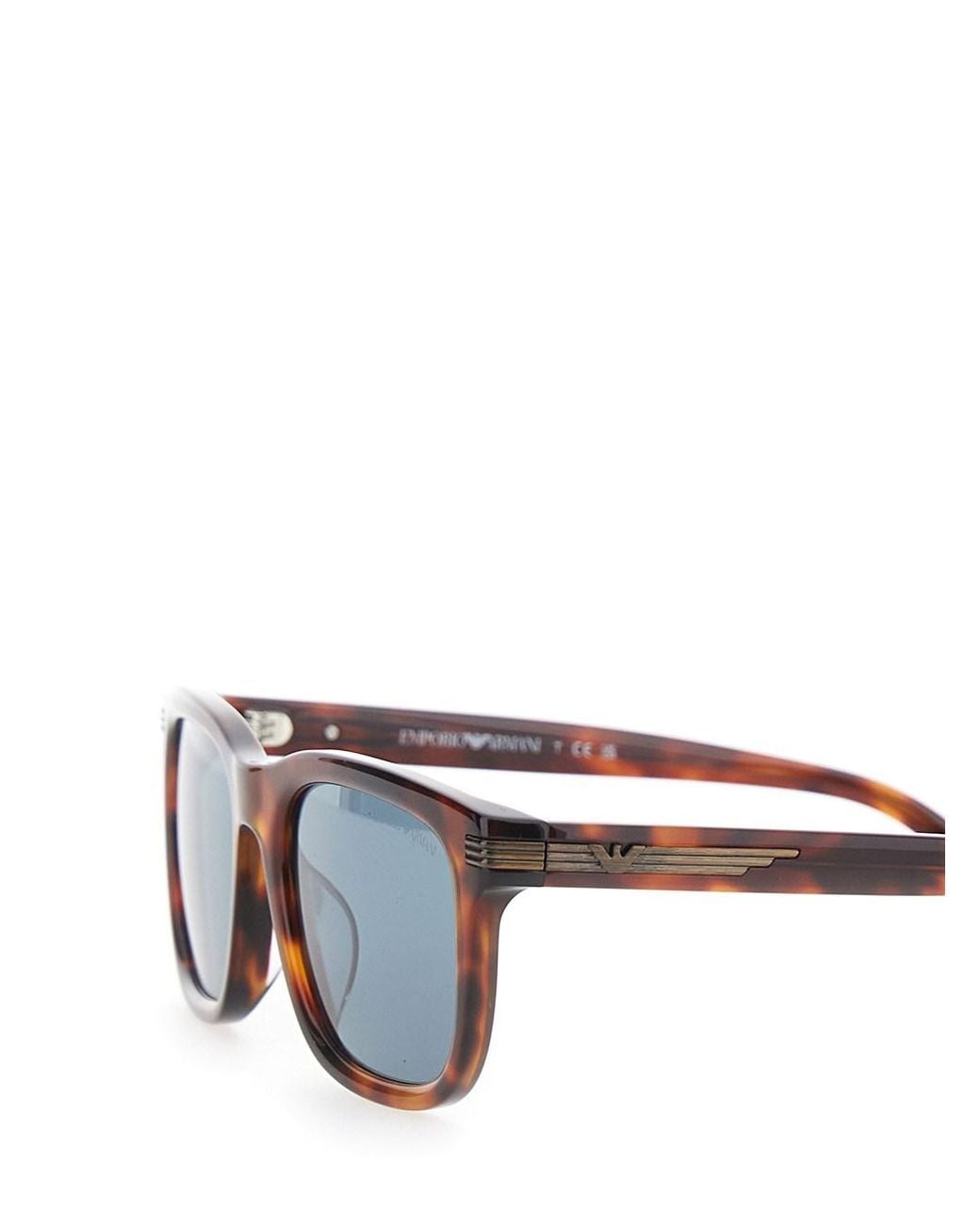 Emporio Armani Blue Square-Lens Sunglasses With Leopard-Print for men