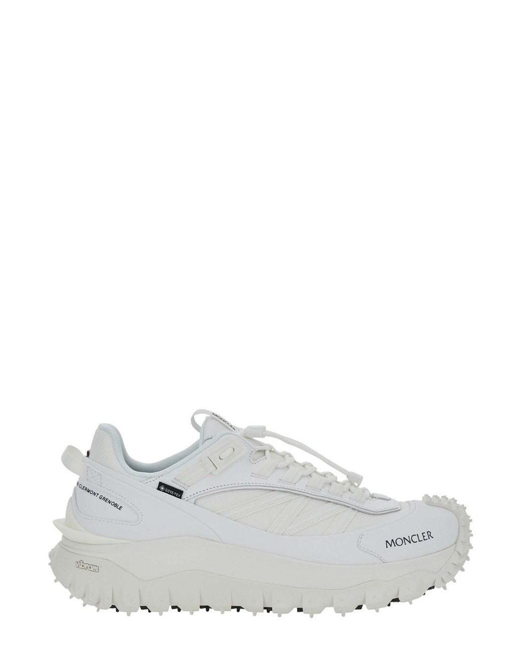 Moncler White 'Trailgrip Gtx' Low Top Sneakers With Logo Lettering On The Side for men