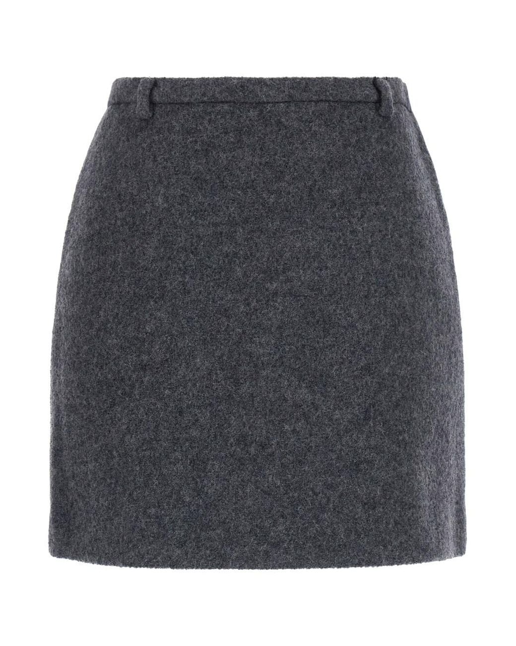 DUNST Gray Mini Skirt With Elegant Details