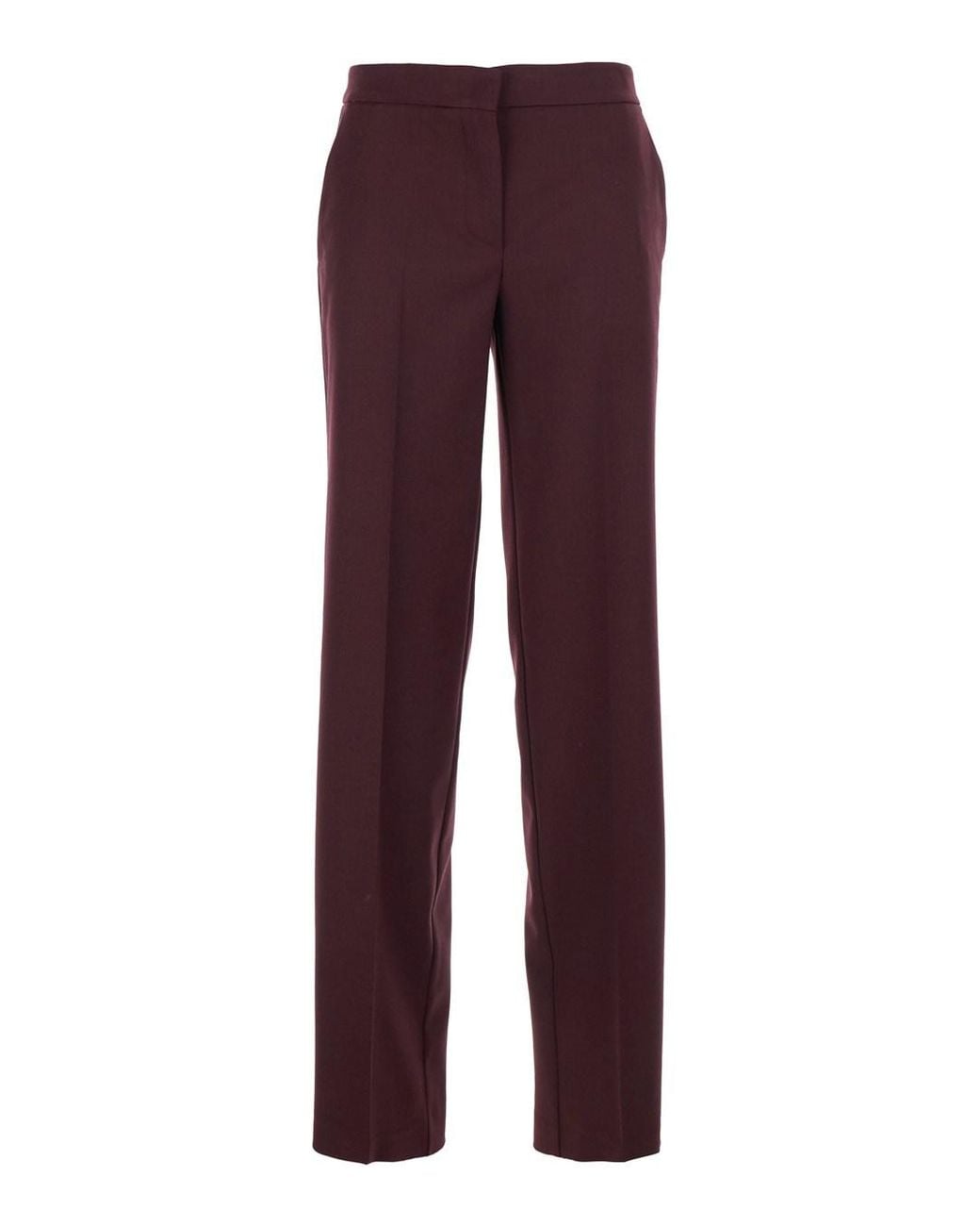 Twinset Purple Pants With Concealed Front Closure And Logo Plaque On T