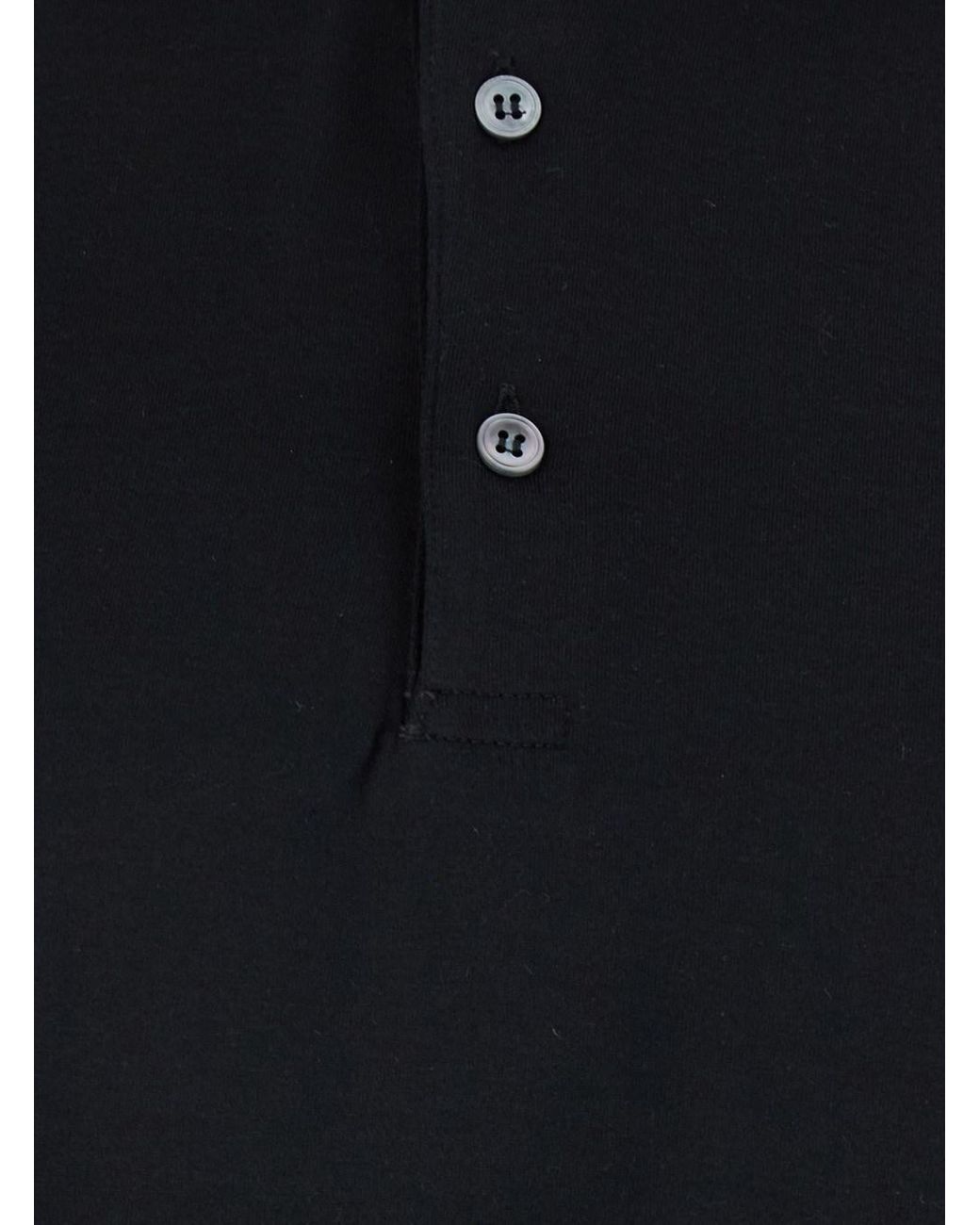 Lardini Blue Polo With Classic Collar And Long Sleeves for men