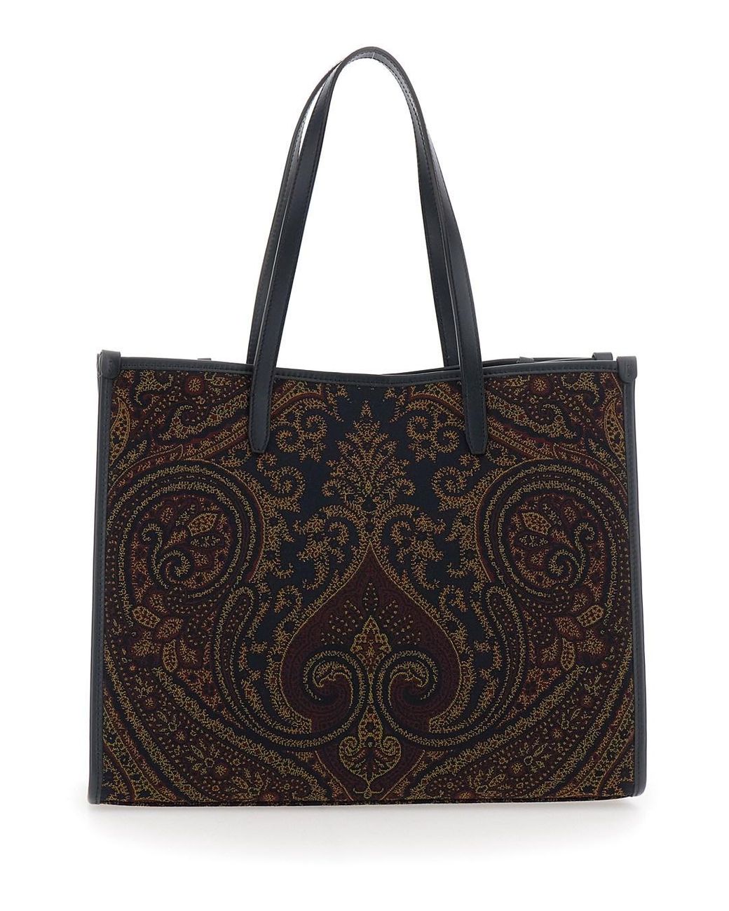 Etro Black 'Lovtter' Tote Bag With Jacquard Motif