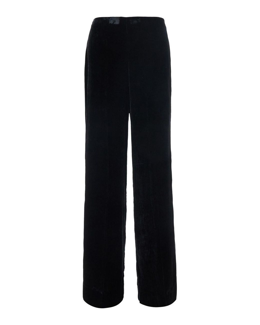 P.A.R.O.S.H. Black Trousers Oversized Velvet Viscose