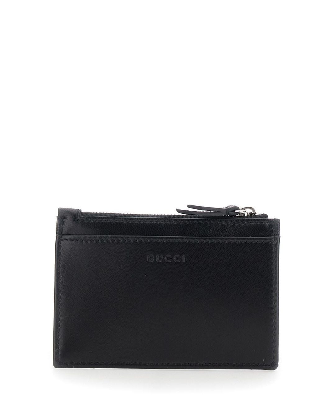Gucci Black Key Case With Front Gg Plaque