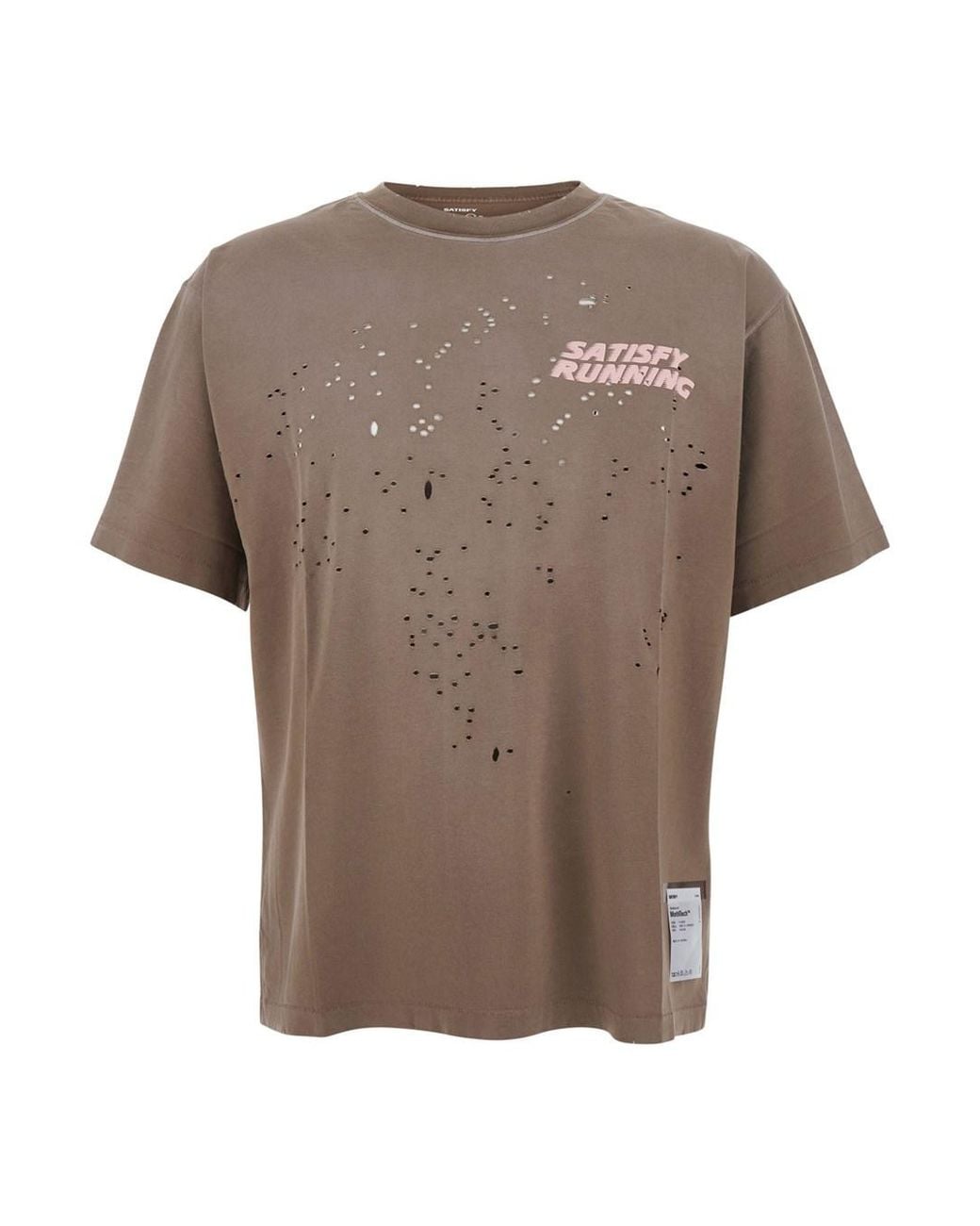 Satisfy Gray T-Shirt With Round Neck And Short Sleeves For for men