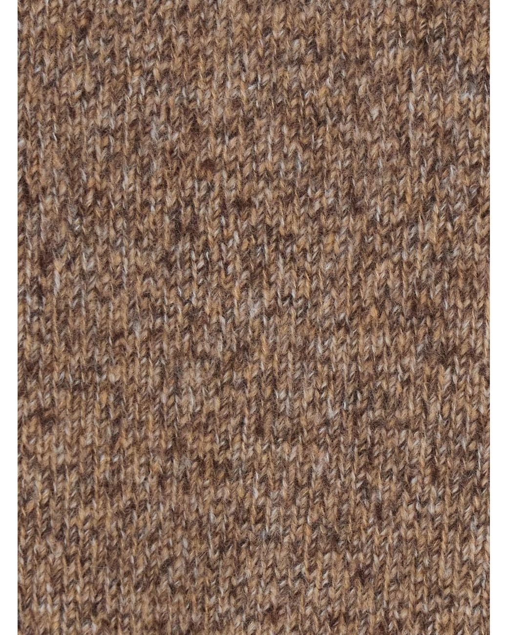 Soft Goat Brown Sweater Marled Relaxed Fit Crew Neck With Round Neck And Lon
