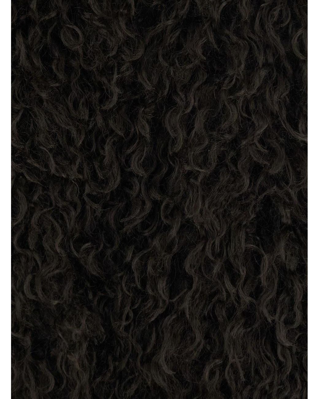 MICHAEL Michael Kors Black Faux Fur Sleeveless Crew-Neck Vest With Hidden Front Closure