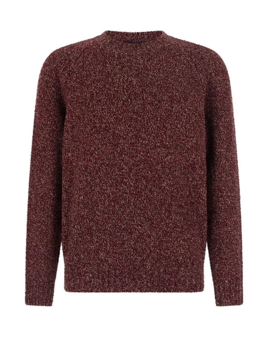 Brunello Cucinelli Brown Crewneck Sweater With Ribbed Edges for men