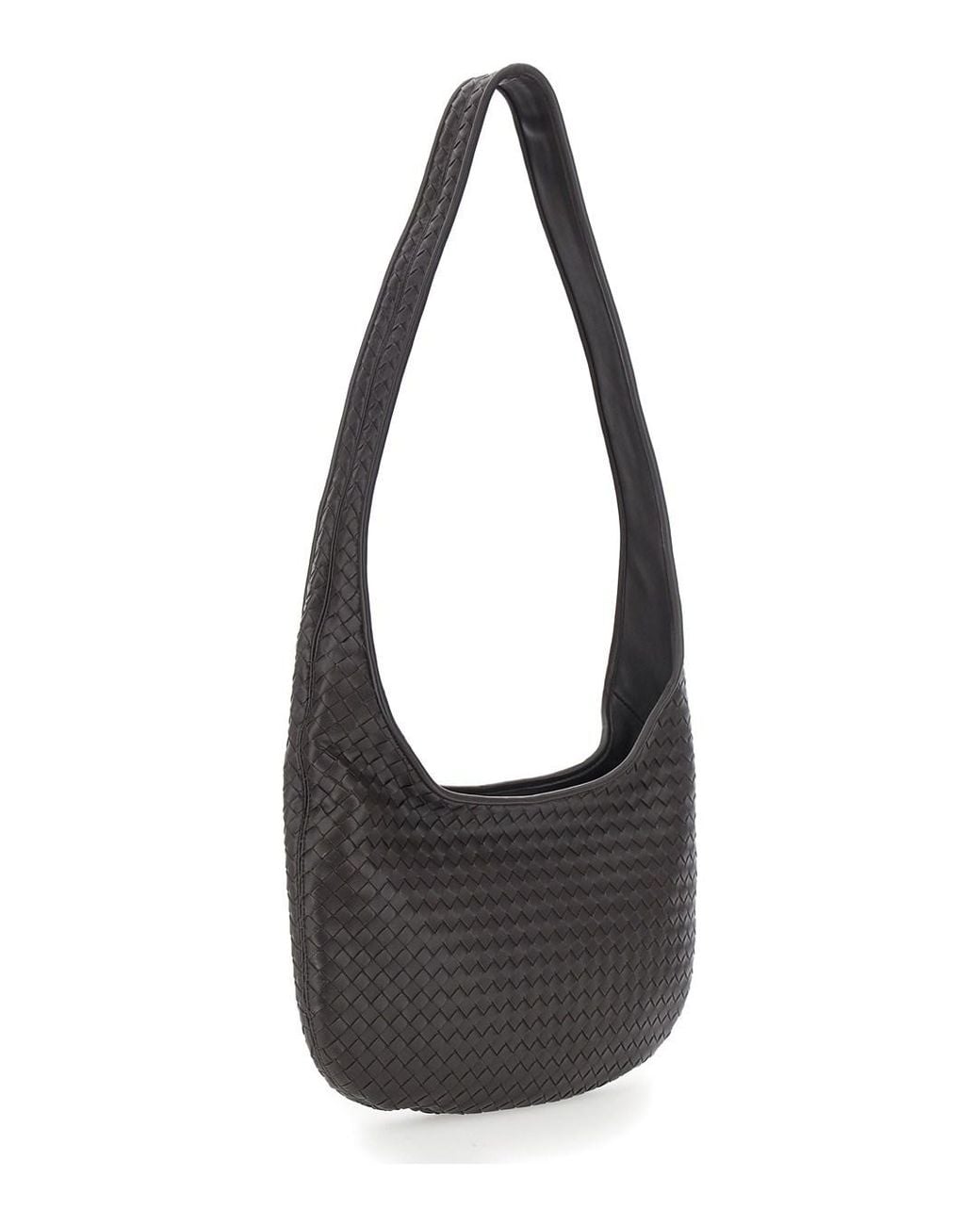 Bottega Veneta Black Crossbody Bag With Top Zip Closure And Intreccio Motif for men