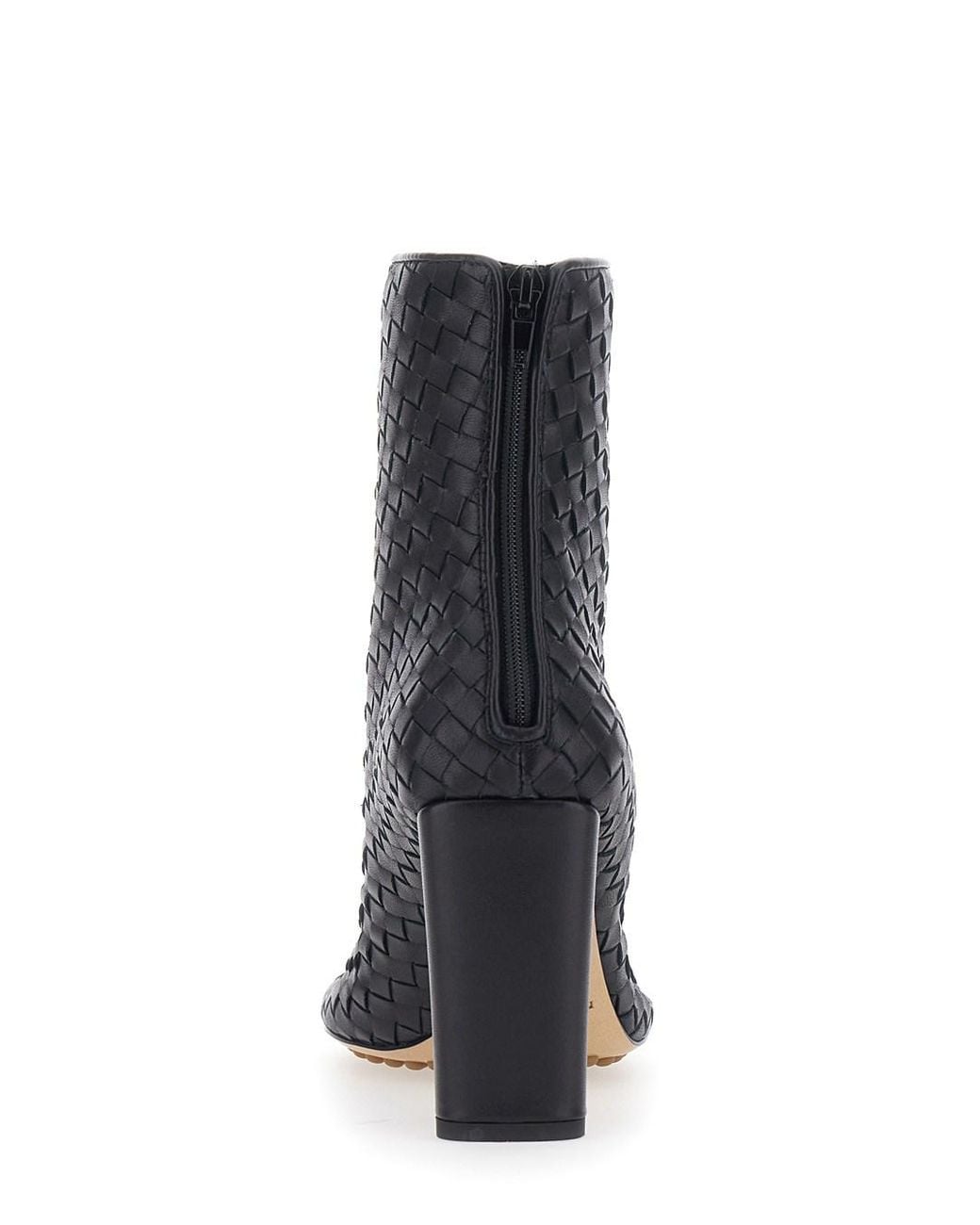 Bottega Veneta Black Charry Zipped Ankle Boot High Heel