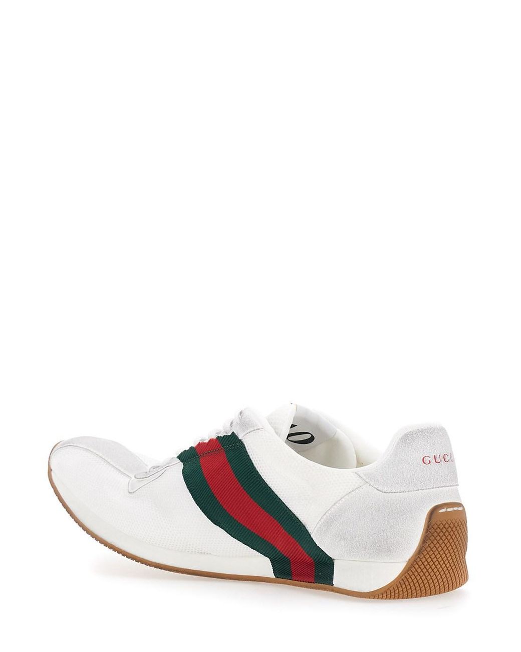 Gucci White Sneakers Tempo Leather And Fabric Trainers for men