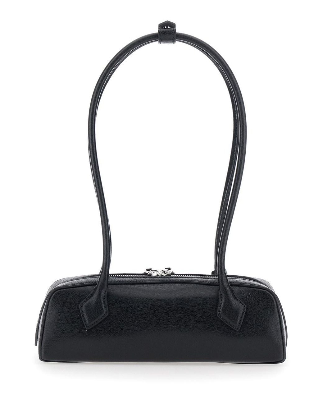 Alaïa Black Teckel Small Goatskin Bag With Leather Detail